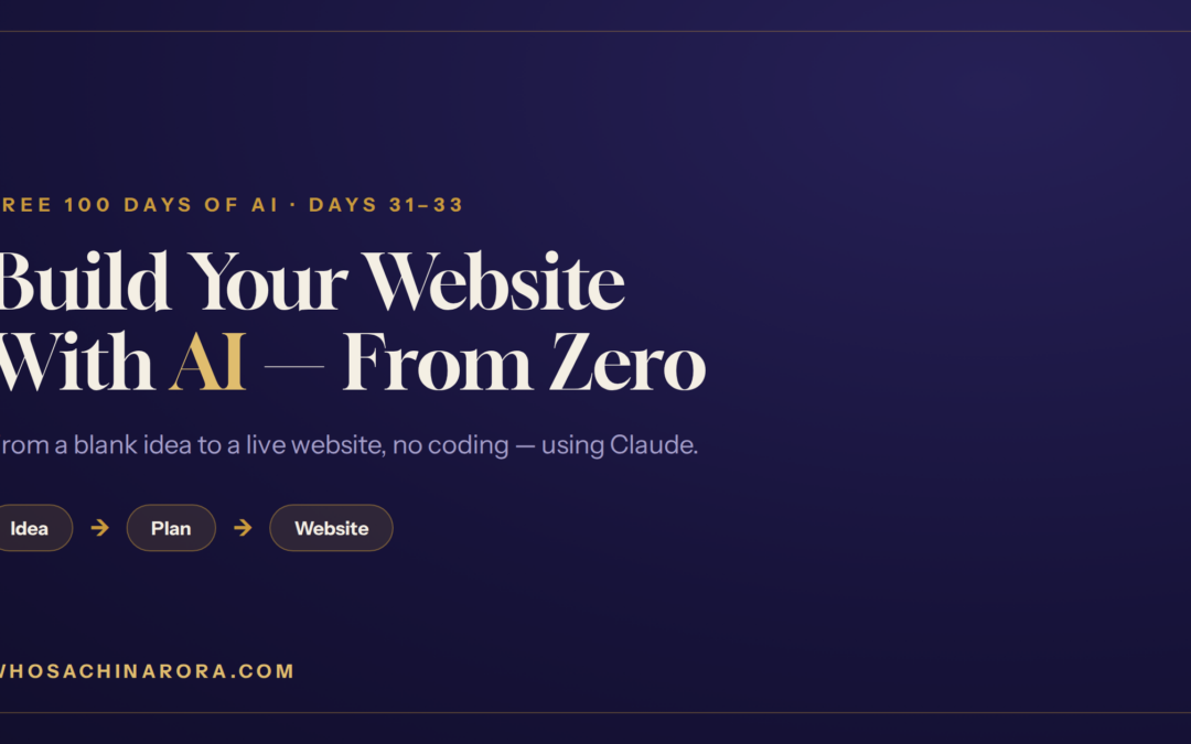 Build a website with AI from zero — no coding, using Claude — by Sachin Arora